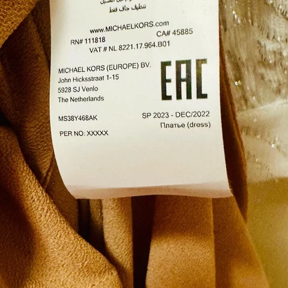 ✨ Michael Michael Kors Metallic Shimmer Midi Dress Chain Waist L - Picture 5 of 16